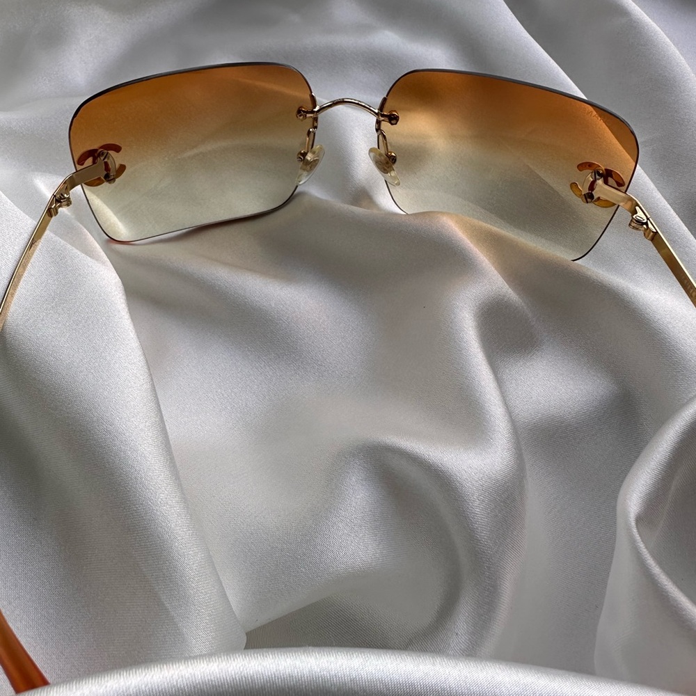 Rare 💫CHANEL VINTAGE SUNGLASSES SWAROVSKI CRYSTAL CC - Picture 14 of 16